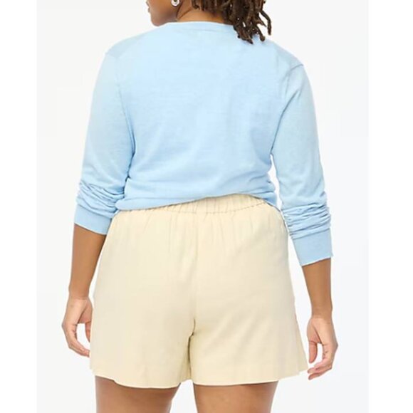 J Crew Women's 5" Linen Pleated Short Slant Pockets Beige - Picture 7 of 8